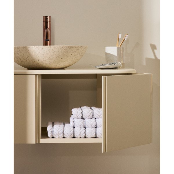 Beżowa wisząca szafka pod umywalkę 90x35 cm Salaya – Kave Home-image-2