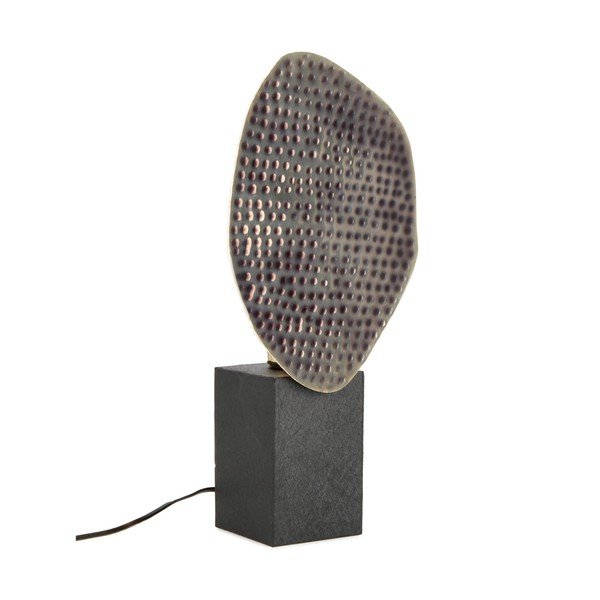 Antracytowa metalowa lampa stołowa z metalowym kloszem (wysokość 46 cm) Neev – Bizzotto