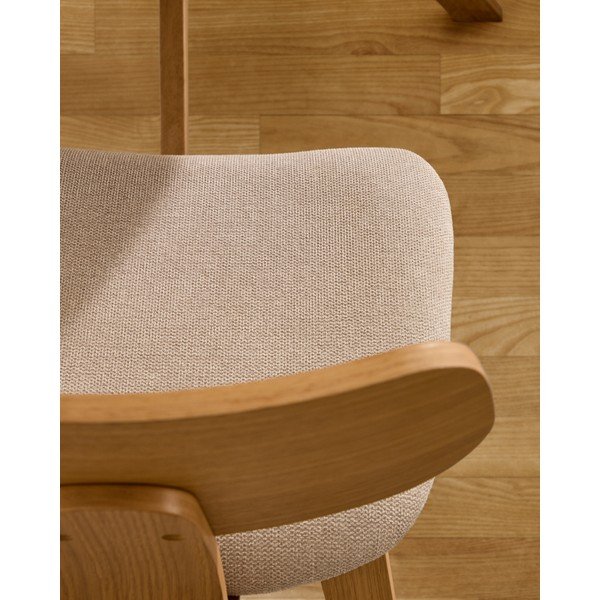 Beżowo-naturalne krzesło w dekorze dębu Gena – Kave Home-image-4