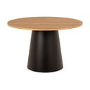 Czarny okrągły stół z blatem w dekorze dębu ø 120 cm Soli – Actona