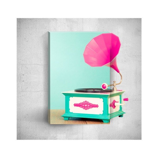 Obraz 3D Mosticx Pink Gramophone, 40x60 cm