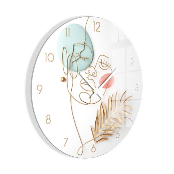 Szklany zegar ścienny ø 30 cm Feminine line – Styler-image-2