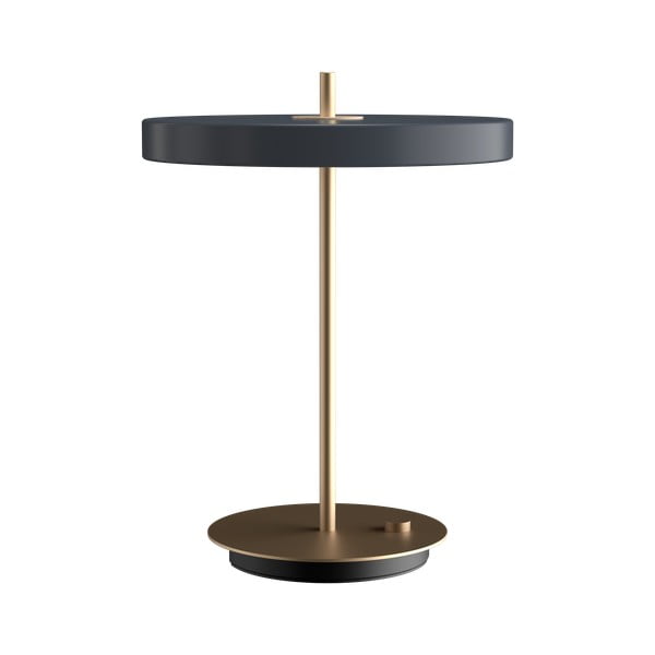 Antracytowa lampa stołowa LED ze ściemniaczem i metalowym kloszem (wysokość 41,5 cm) Asteria Table – UMAGE