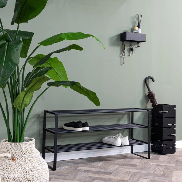Czarna metalowa szafka na buty 100x48,5x29 cm Rex – Spinder Design-image-2