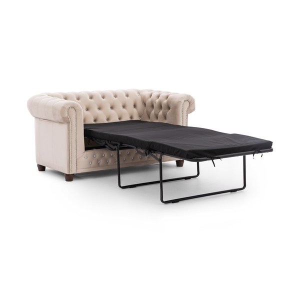 Beżowa aksamitna rozkładana sofa 148 cm York Blik – Ropez-image-2