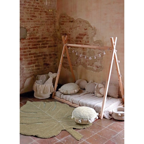 Bawełniany dywan dziecięcy w kolorze khaki tkany ręcznie odpowiedni do prania 120x180 cm Monstera Olive – Lorena Canals-image-3