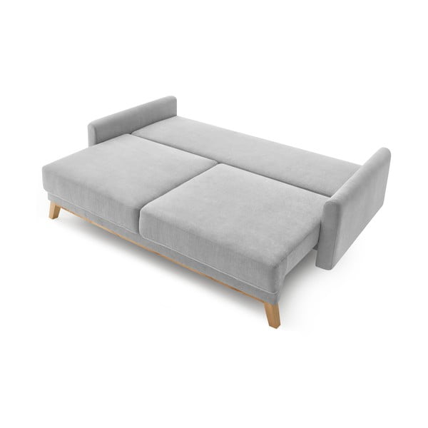 Jasnoszara sofa rozkładana Bobochic Paris Balio-image-3