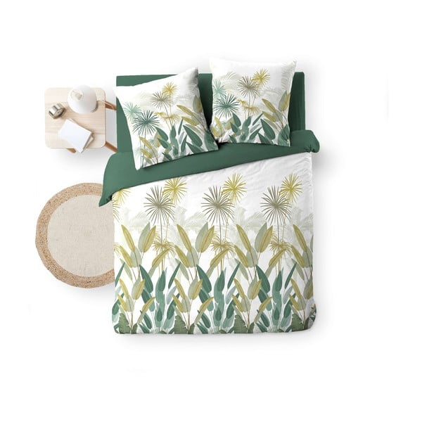 Biało-zielona bawełniana pościel dwuosobowa 240x220 cm Otika – douceur d'intérieur-image-4