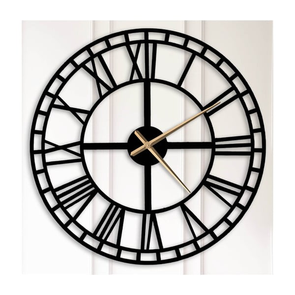 Czarny metalowy zegar ścienny Bertha