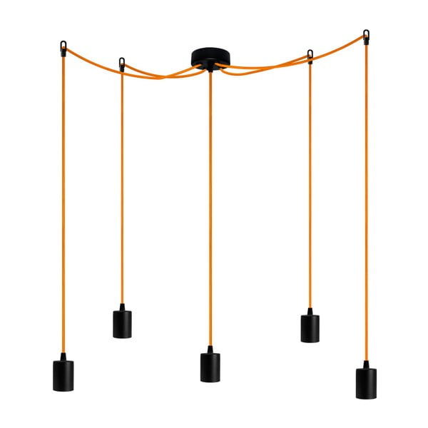 Lampa
  wisząca z 5 pomarańczowymimi kablami Bulb Attack Cero