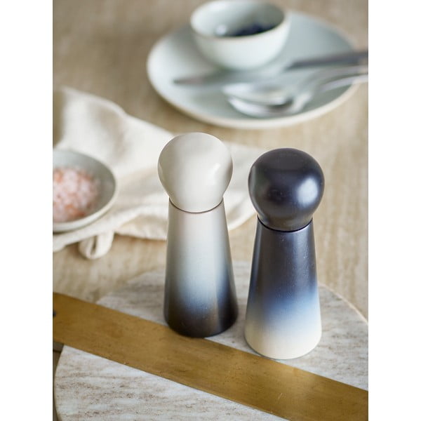 Biało-niebieskie drewniane młynki 2 szt. Hyman – Bloomingville-image-1