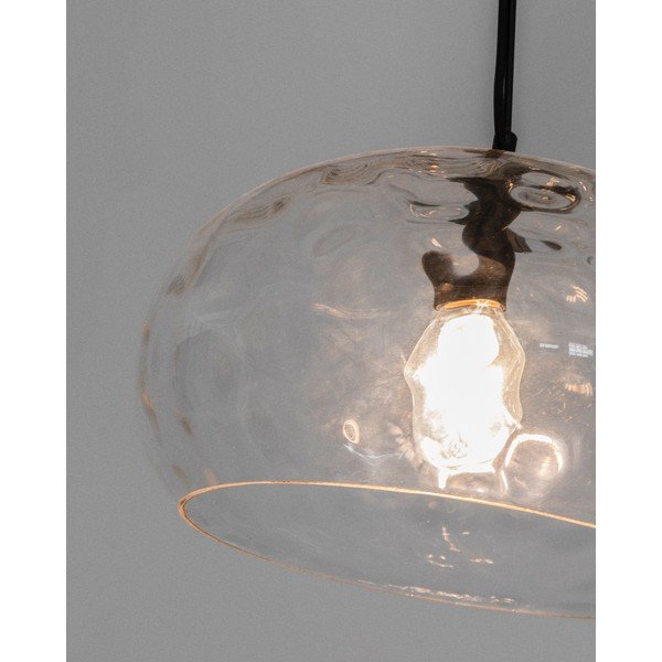 Czarna lampa wisząca ze szklanym kloszem ø 40 cm Balma – Kave Home-image-1