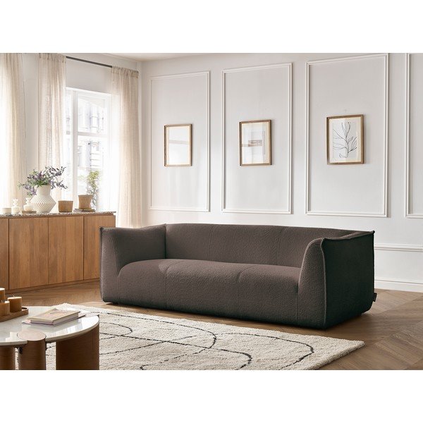 Brązowa sofa z materiału bouclé 242 cm Giorgia – Bobochic Paris-image-1