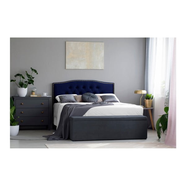 Granatowy zagłówek łóżka Mazzini Sofas Daisy, 160x120 cm-image-2