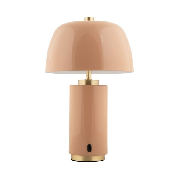 Beżowa lampa stołowa LED ze ściemniaczem i metalowym kloszem (wysokość 30 cm) Freya – Leitmotiv-image-2