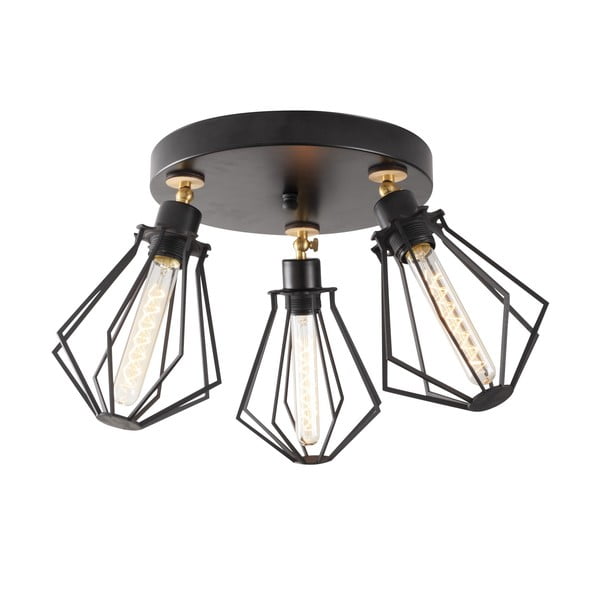 Lampa sufitowa w czarno-złotym kolorze z metalowym kloszem ø 18 cm Oylat – Opviq lights