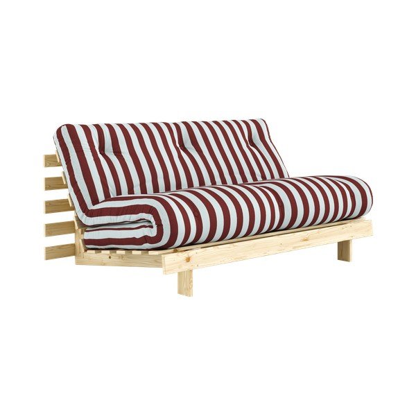 Bordowa/jasnoniebieska rozkładana sofa 160 cm Roots – Karup
