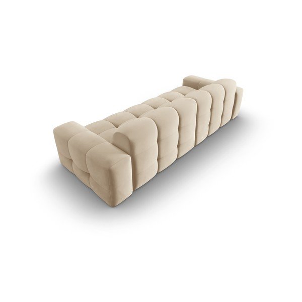 Beżowa aksamitna sofa 255 cm Kendal – Micadoni Home-image-4