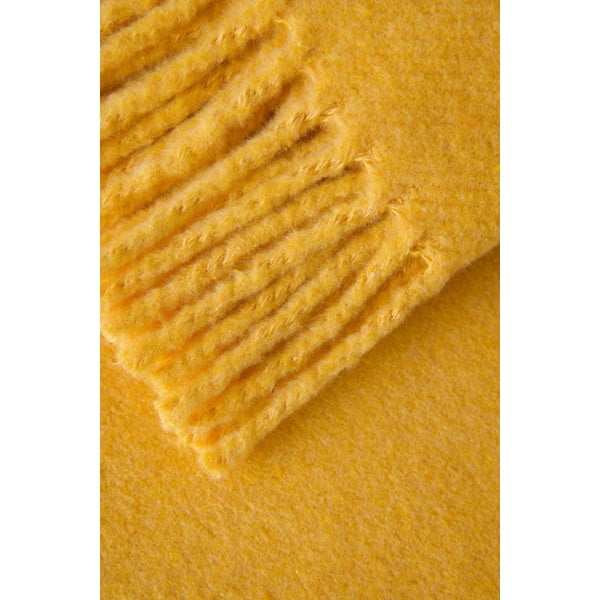 Żółty pled z domieszką bawełny Euromant Basics, 140x180 cm-image-2