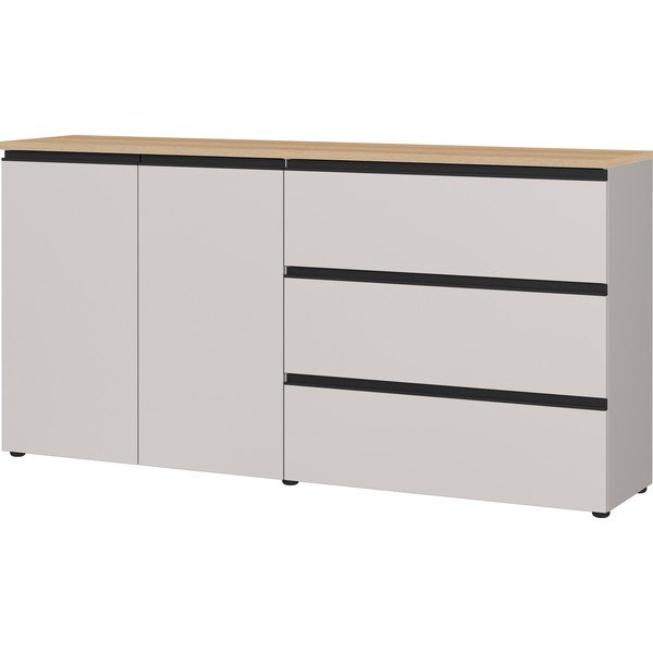 Szarobeżowa/w jasnym naturalnym kolorze komoda 180x91x41 cm Cormano – Germania