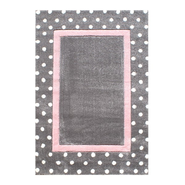 Różowo-szary dywan dziecięcy Happy Rugs Dots, 120x180 cm
