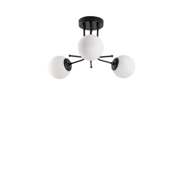 Czarna lampa sufitowa ze szklanym kloszem ø 15 cm Daisy – Opviq lights