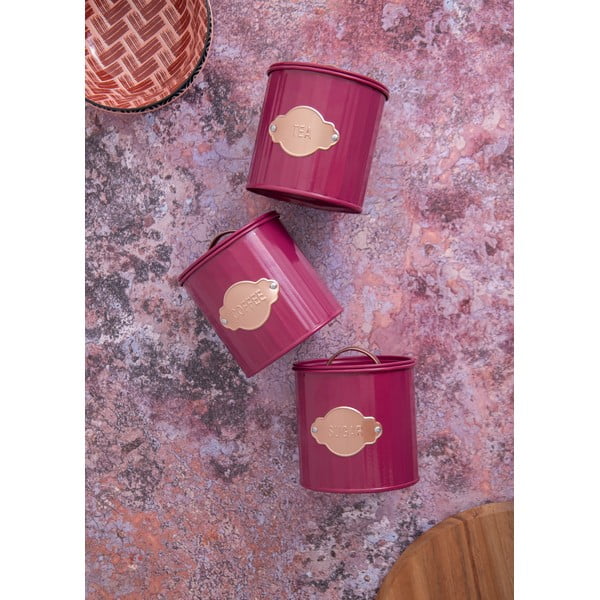 Czerwone stalowe pojemniki na żywność zestaw 3 szt. – Kitchen Craft-image-2