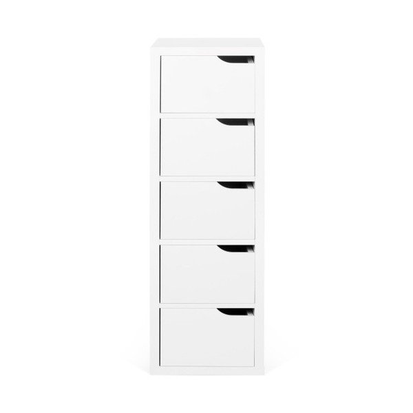 Biała komoda z 5 szufladami TemaHome Basic