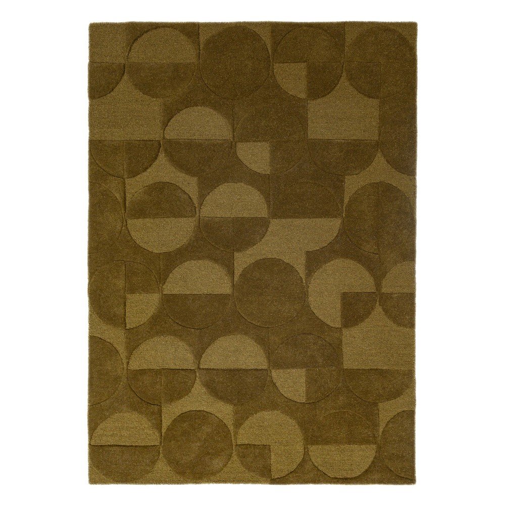 Ciemnozielony wełniany dywan tkany ręcznie 120x170 cm Gigi – Flair Rugs