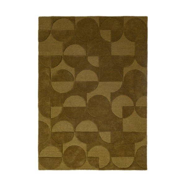Ciemnozielony wełniany dywan tkany ręcznie 160x230 cm Gigi – Flair Rugs