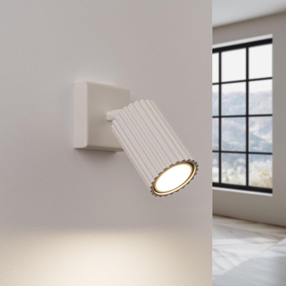 Kremowa lampa punktowa 8x16 cm Gleam – Sollux (zdjęcie 3)