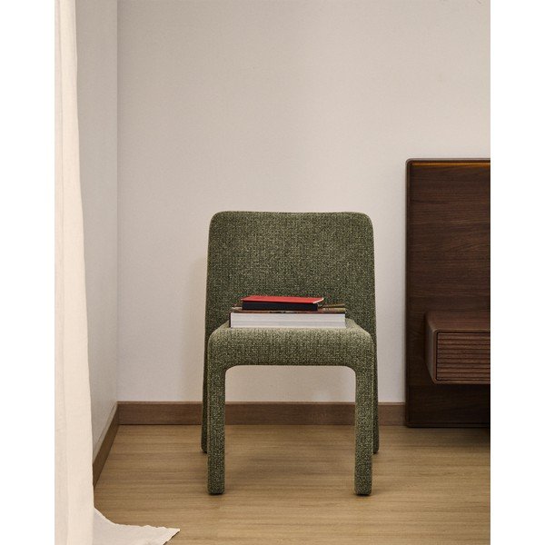 Zielone tapicerowane krzesło sztaplowane Loria – Kave Home-image-1