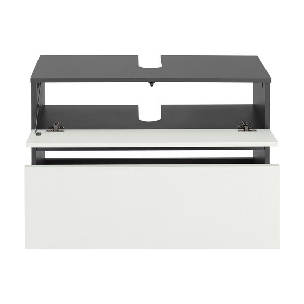 Biało-antracytowa szafka pod umywalkę 80x55 cm Wisla – Støraa-image-1