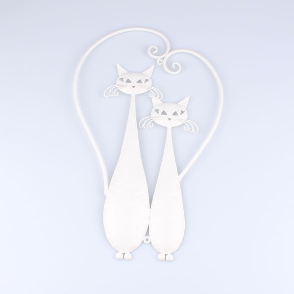 Biała dekoracja metalowa wisząca Dakls Cats