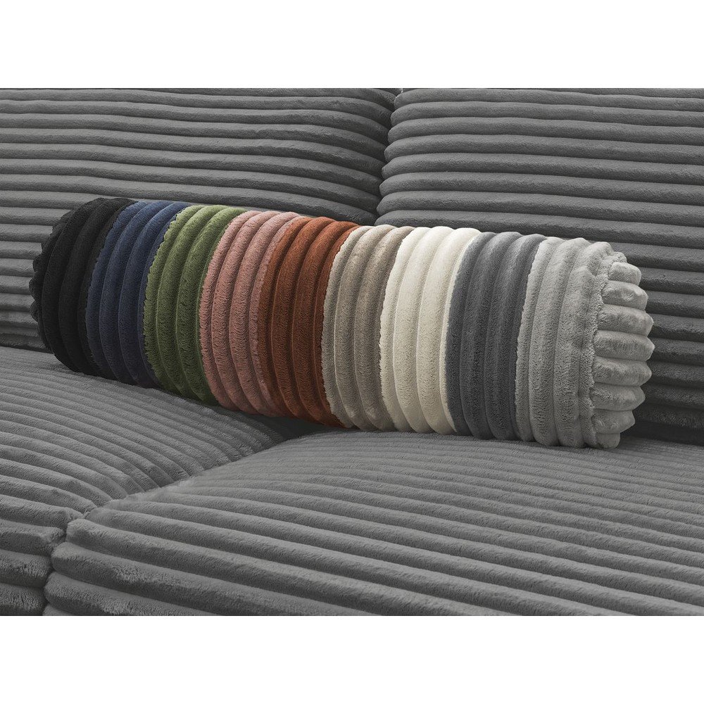 Ciemnoszara sztruksowa rozkładana sofa do spania 240 cm Hugo – Bobochic Paris (zdjęcie 11)