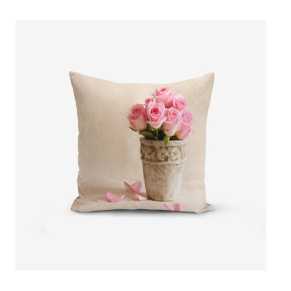 Poszewka na poduszkę z domieszką bawełny Minimalist Cushion Covers Pink Rose, 45x45 cm