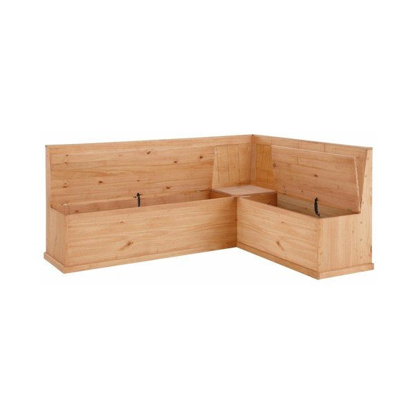 Ławka narożna z drewna sosnowego ze schowkiem Støraa Silas-image-2