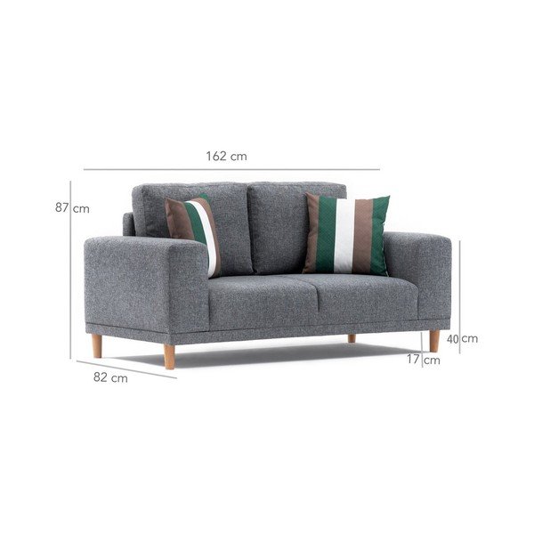 Szara sofa 2-osobowa Franz-image-2