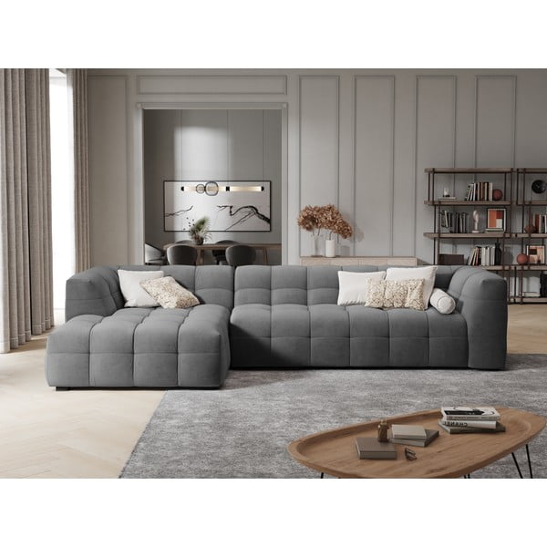 Szary aksamitny narożnik Windsor & Co Sofas Vesta, lewostronny-image-1