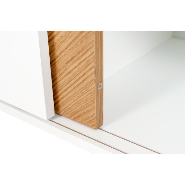 Brązowo-biała komoda z drewna dębowego Woodman Cubis-image-4