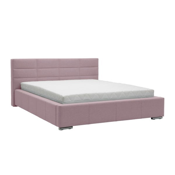 Jasnoróżowe łóżko 2-osobowe Mazzini Beds Reve, 180x200 cm