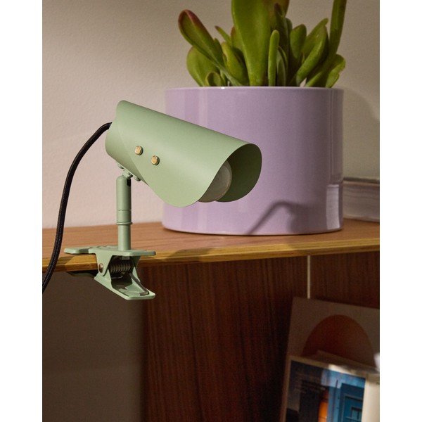 Zielona metalowa lampa stołowa z klipsem (wysokość 16 cm) Jula – Kave Home-image-2