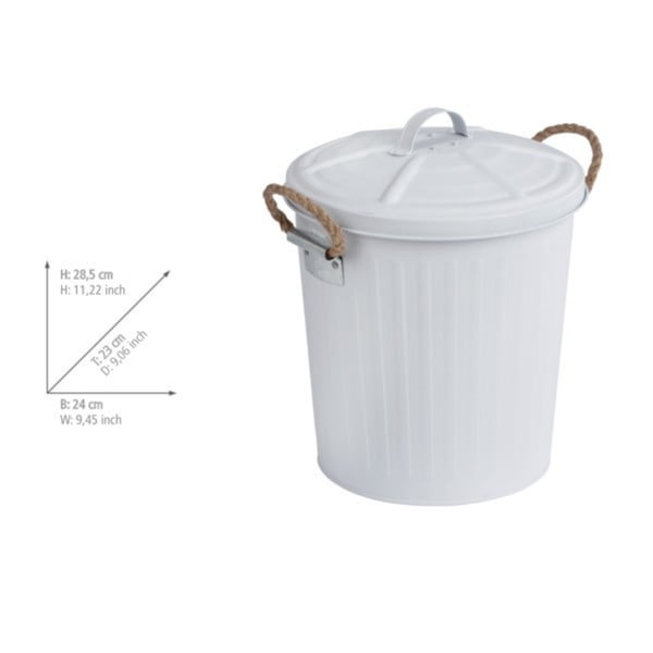 Biały kosz na śmieci ze stali nierdzewnej Wenko-image-1