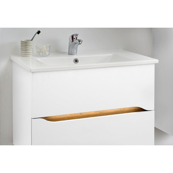 Biała niska wisząca szafka bez umywalki 72x51 cm Set 857 – Pelipal-image-4