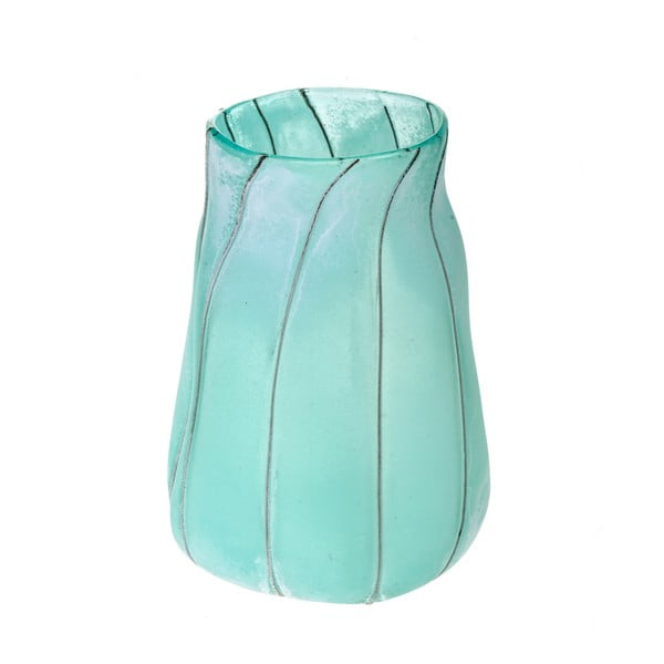 Niebieski wazon szklany Dino Bianchi Campania, wysokość 32 cm