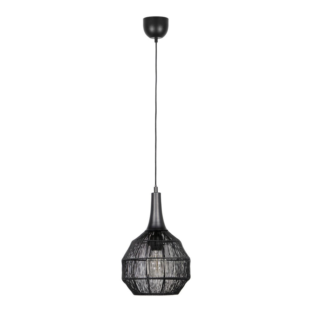 Lampa wisząca w kolorze matowej czerni z metalowym kloszem Soraya – Trio