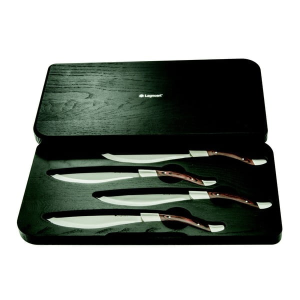 Zestaw 4
  noży do steków w podarunkowym opakowaniu Legnoart Angus, ciemnobrązowe