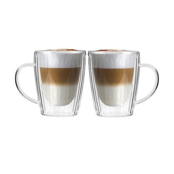 Szklane kubki zestaw 2 szt. do cappuccino 250 ml Livio Duo – Vialli Design