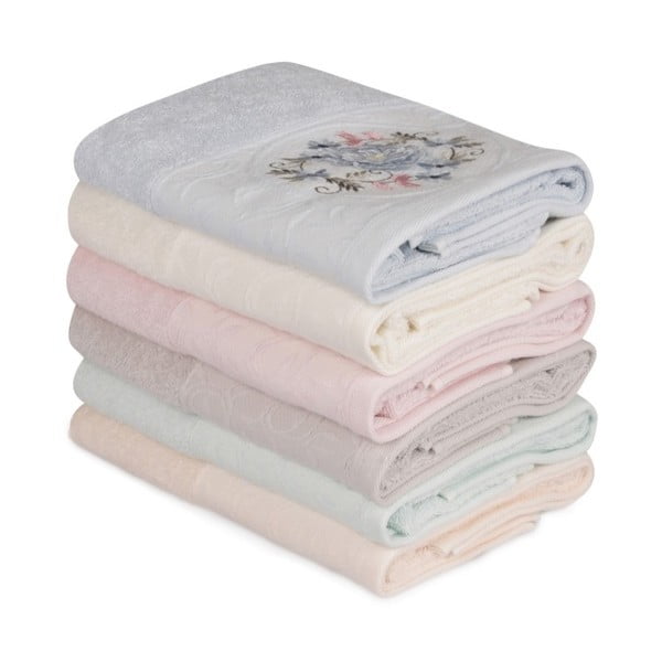 Zestaw 6 ręczników bawełnianych Daireli Micrena, 50x90 cm
