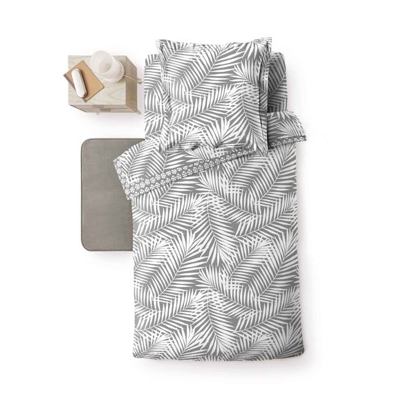 Szara bawełniana poszwa na kołdrę jednoosobowa 140x200 cm Botania – douceur d'intérieur